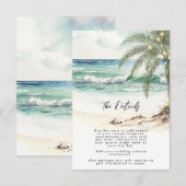 D'accompagnement palmiers tropicaux plage carte d'information de ma (Devant / Derrière)