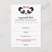 D'accompagnement Panda Bear Pink Adoptez Une Carte De Jeu D'Ami Ani (Devant)