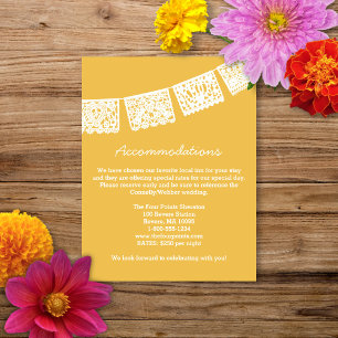 D'accompagnement Papel Picado Carte d'hébergement Mariage