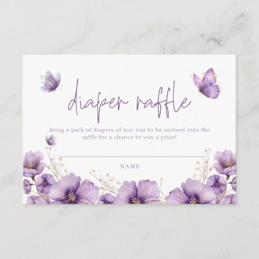 D'accompagnement Papillon violet Baby shower de la carte de  (Devant)