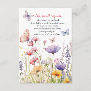 D'accompagnement Papillons et Fleurs Demande de Livre Carte d'inser