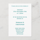 D'accompagnement Papillons Turquoises de la carte de la réception d (Dos)