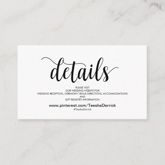 D'accompagnement Parfait Mariage Site Web Détails Carte de boîtier (Devant)