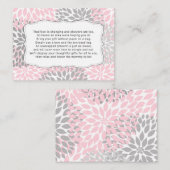 D'accompagnement Pas de baby shower d'emballage carte d'insertion,  (Devant / Derrière)