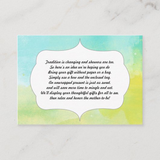 D'accompagnement Pas d'encart carte d'eau couleur bleu vert (Devant)