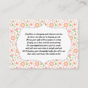 D'accompagnement Pas d'envelopper carte insert baby shower rose flo