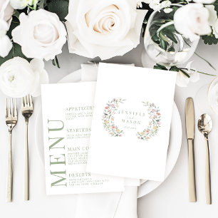 D'accompagnement Pastel Floral Garden Minimaliste Mariage Carte Men