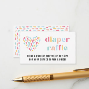 D'accompagnement Pastel Rainbow Baby shower Diaper Carte Raffin