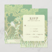 D'accompagnement Paysage forestier Carte RSVP de mariage vert (Devant / Derrière)