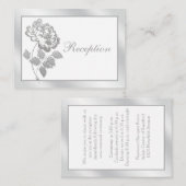 D'accompagnement Peine d'argent sur la carte de boîtier en lin blan (Devant / Derrière)