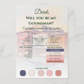 D'accompagnement Peintures de Venice Groomsman Proposition Carte ph (Dos)