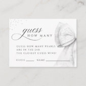 D'accompagnement Perles Bow Blanches Devinez Combien De Carte Fête (Devant)