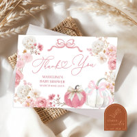 Petit Carte de remerciements Citrouille blanc et r