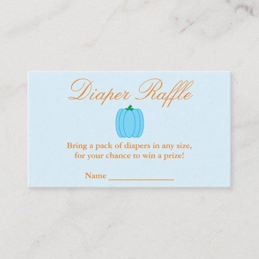 D'accompagnement Petit Citrouille Baby shower de de couches Carte (Devant)