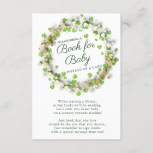 D'accompagnement Petit livre de Baby shower Shamrock pour la carte 