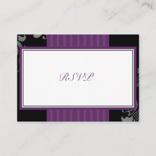 D'accompagnement Petite carte de réponse RSVP de mariage violet (Devant)