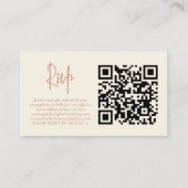 D'accompagnement Photo Script Terracotta Cream QR Wedding Carte RSV (Devant)