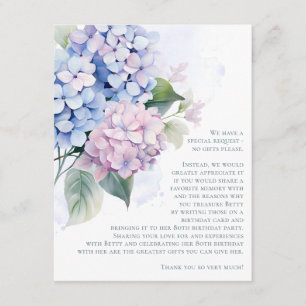 D'accompagnement Pink Blue Hydrangeas 80e carte d'anniversaire Dema