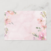 D'accompagnement Pink Blush Floral Aquarelle Carte de réception mod (Dos)