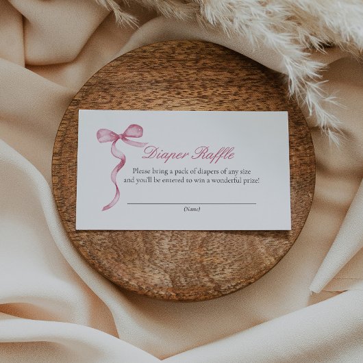 D'accompagnement Pink Bow Baby Diaper Demande Carte Boîtier