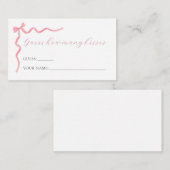 D'accompagnement Pink Bow Devine Combien De Baisers Carte De Jeu (Devant / Derrière)