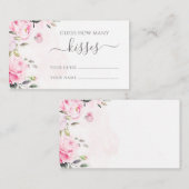 D'accompagnement Pink Peony Floral Devinez Combien De Baisers Carte (Devant / Derrière)