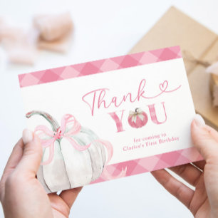 D'accompagnement Pink Preppy Citrouille fille Carte de remerciement