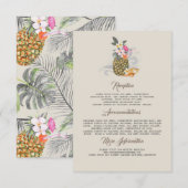 D'accompagnement Plage Ananas Mariage Information Carte d'invité (Devant / Derrière)