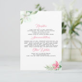 D'accompagnement Plage Fleurs Information Mariage Carte d'invité (Debout devant)