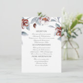 D'accompagnement Plum Purple Flowers Information Mariage Carte d'hô (Debout devant)