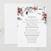 D'accompagnement Plum Purple Flowers Information Mariage Carte d'hô (Devant / Derrière)
