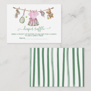 D'accompagnement Preppy Girl Tennis Clothesline Diaper Carte Raffle