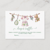 D'accompagnement Preppy Tennis Clothesline Diaper Carte Raffle (Devant)