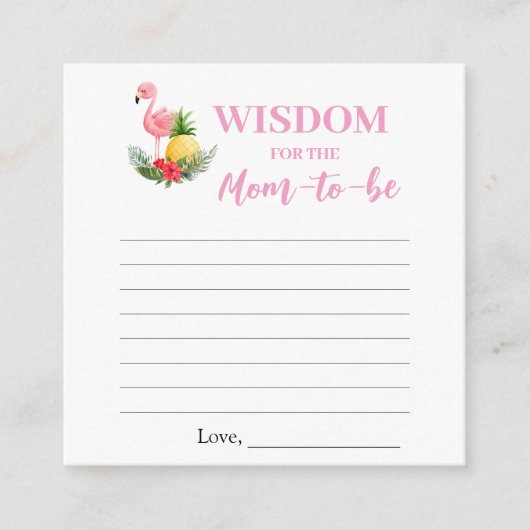 D'accompagnement Prières de Flamant rose tropical pour carte de Bab (Devant)