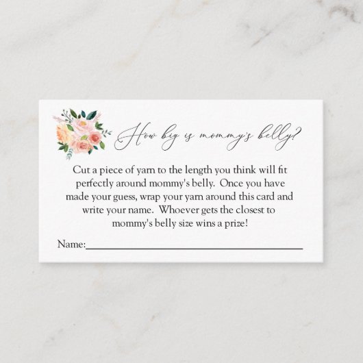 D'accompagnement Quelle taille est la carte de jeu ventre de maman (Devant)