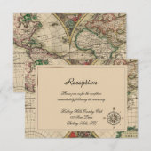 D'accompagnement Réception de mariage avec une ancienne carte du mo (Devant / Derrière)