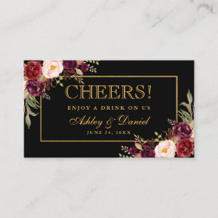 D'accompagnement Réception Mariage Burgundy Noir Boire Carte Billet