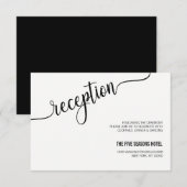 D'accompagnement Réception Mariage Noir Blanc Moderne Carte Inserti (Devant / Derrière)