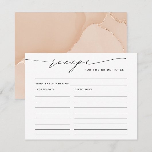 D'accompagnement Recette pour la carte de boîtier de script élégant (Devant / Derrière)