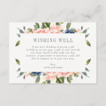 Registre de cadeaux Navy Blush ou carte de puits d