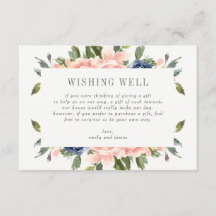 D'accompagnement Registre de cadeaux Navy Blush ou carte de puits d