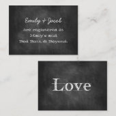D'accompagnement Registre Wedding shower Chalkboard Insertion Carte (Devant / Derrière)