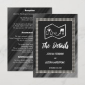 D'accompagnement Retro Black & White Pearles & Carte (Devant / Derrière)