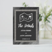 D'accompagnement Retro Black & White Pearles & Carte (Debout devant)