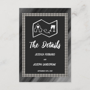 D'accompagnement Retro Black & White Pearles & Carte