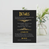 D'accompagnement Retro Gold Black Great Gatsy Détails Carte Mariage (Debout devant)