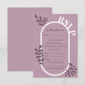 D'accompagnement Rococo rose simple mariage carte RSVP (Devant / Derrière)