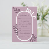 D'accompagnement Rococo rose simple mariage carte RSVP (Debout devant)