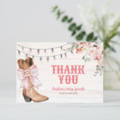 D'accompagnement Rodeo Bow Coquette Carte de remerciements (Debout devant)