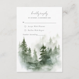 D'accompagnement Romantique forêt verte Mariage Carte RSVP